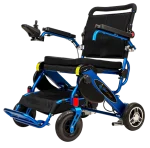 Geo Cruiser Elite LX Lightweight Electric Wheelchair Foldable 330lbs Capacity in Blue Colour