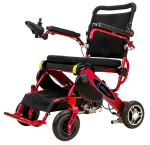 Geo Cruiser DX Lightweight Electric Foldable Wheelchair in Red Colour